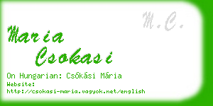 maria csokasi business card
